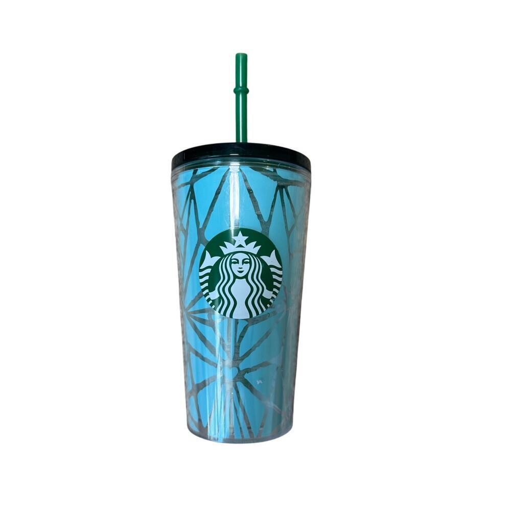 Starbucks Mermaid Logo 16 oz Cold Cup 2021; Light Blue Irridecent